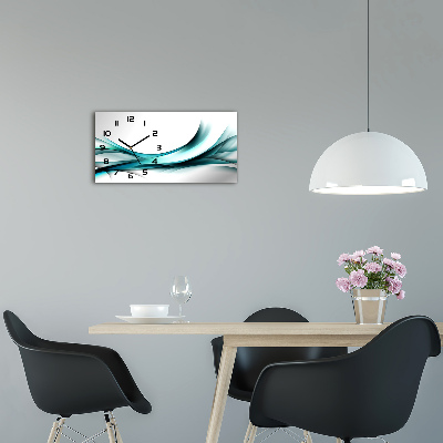 Horloge rectangulaire horizontale Vague abstraite