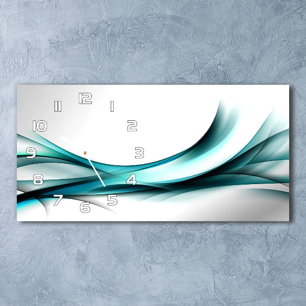 Horloge rectangulaire horizontale Vague abstraite