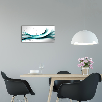 Horloge rectangulaire horizontale Vague abstraite