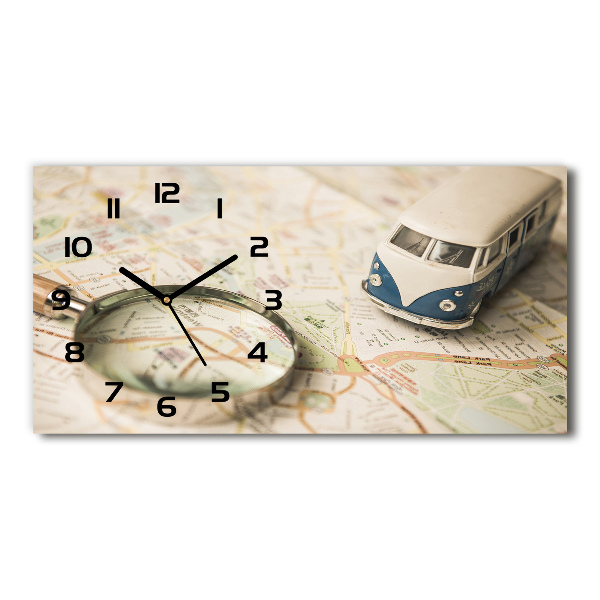 Horloge horizontale en verre Symbolique du voyage