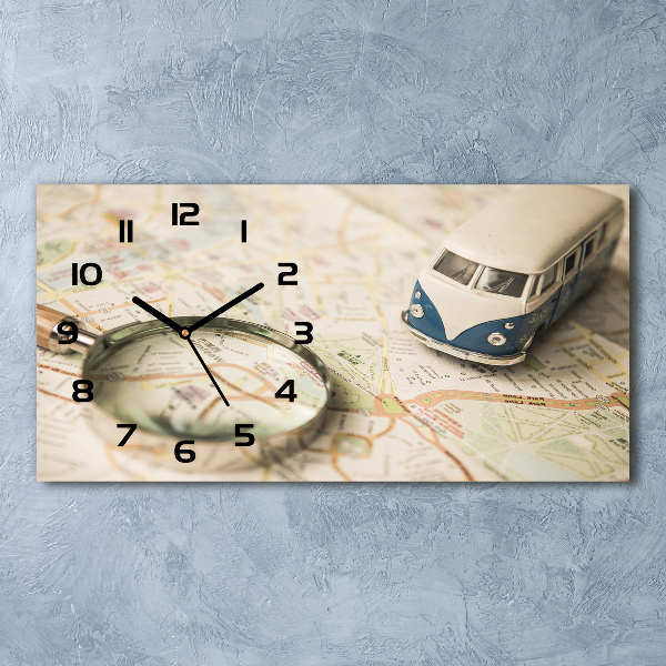 Horloge horizontale en verre Symbolique du voyage