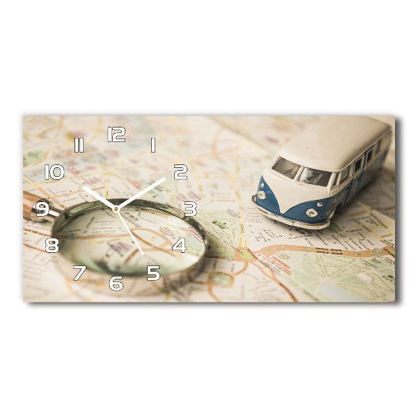 Horloge horizontale en verre Symbolique du voyage