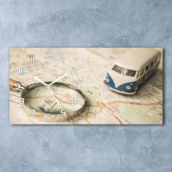 Horloge horizontale en verre Symbolique du voyage
