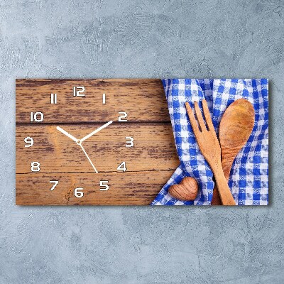 Horloge rectangulaire horizontale Couverts en bois