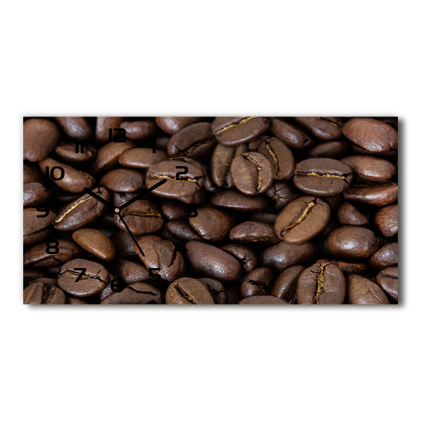 Horloge horizontale en verre Grains de café