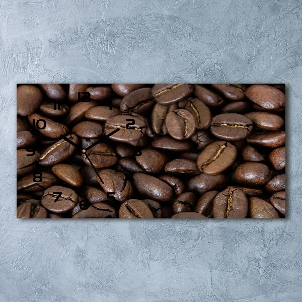 Horloge horizontale en verre Grains de café