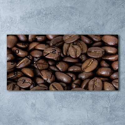 Horloge horizontale en verre Grains de café