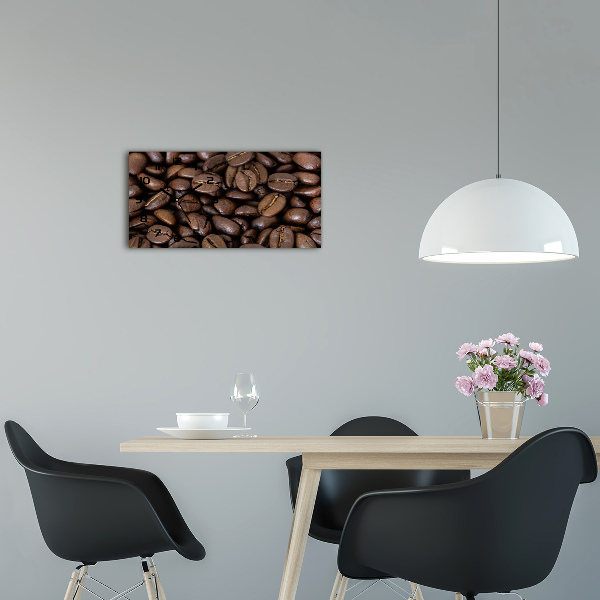 Horloge horizontale en verre Grains de café