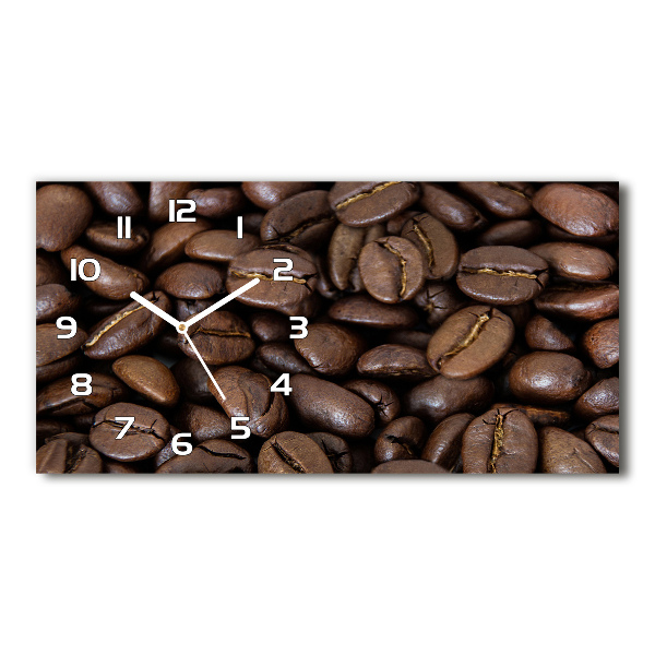 Horloge horizontale en verre Grains de café