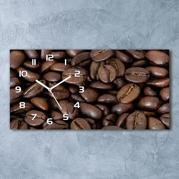 Horloge horizontale en verre Grains de café