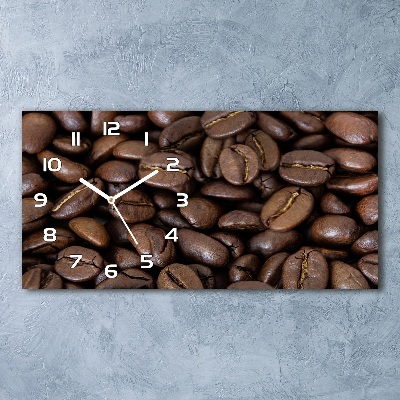 Horloge horizontale en verre Grains de café