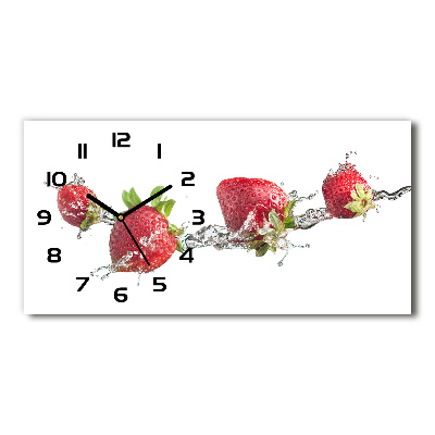 Horloge murale horizontale Fraises et eau