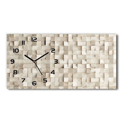 Horloge horizontale en verre Cubes en bois