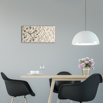 Horloge horizontale en verre Cubes en bois