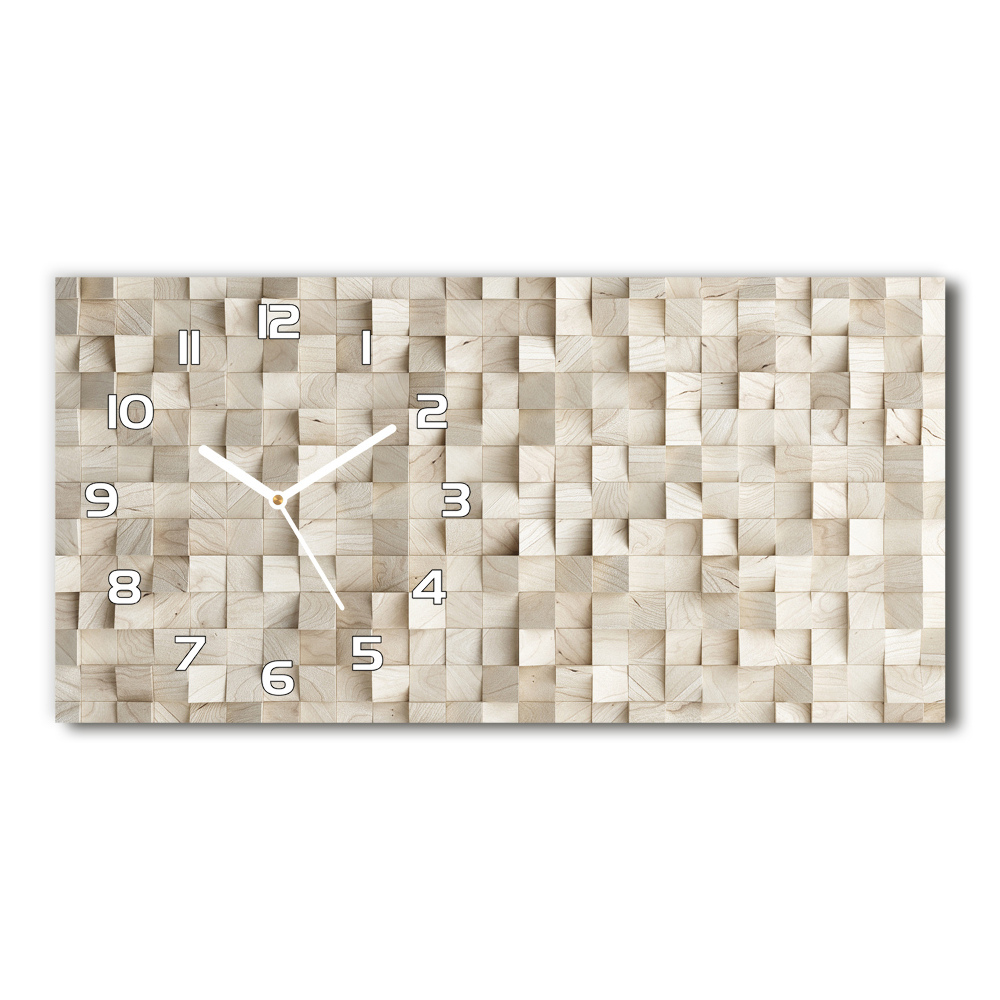 Horloge horizontale en verre Cubes en bois