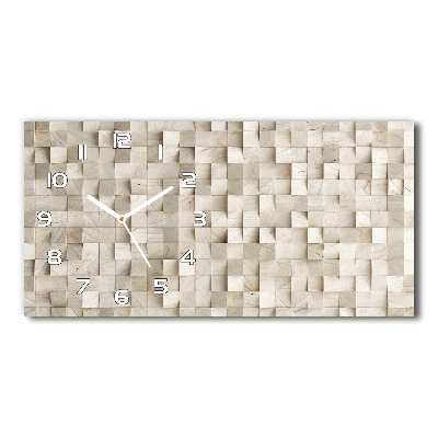 Horloge horizontale en verre Cubes en bois