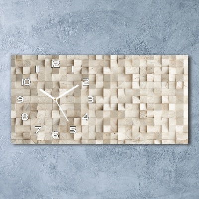 Horloge horizontale en verre Cubes en bois