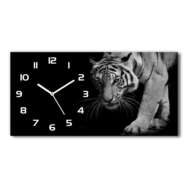 Horloge horizontale en verre Tigre