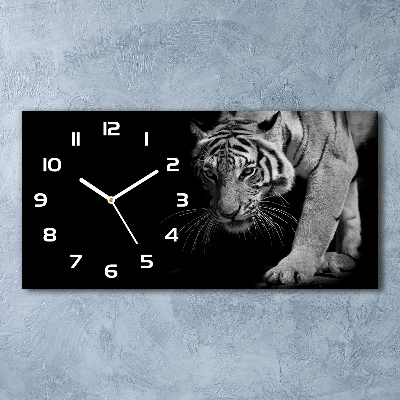 Horloge horizontale en verre Tigre