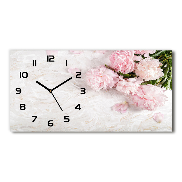 Horloge rectangulaire horizontale Pivoines