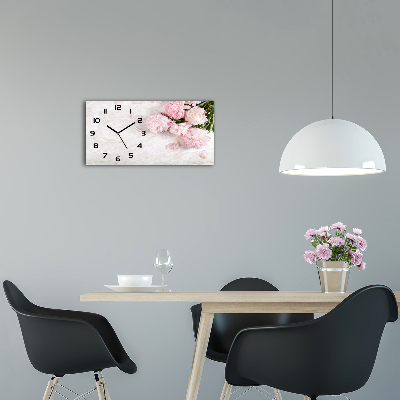 Horloge rectangulaire horizontale Pivoines