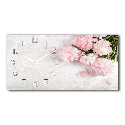 Horloge rectangulaire horizontale Pivoines