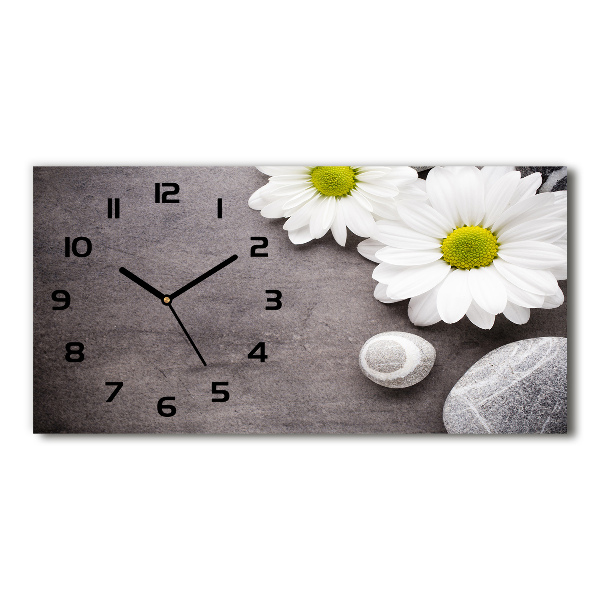 Horloge horizontale en verre Gerbera