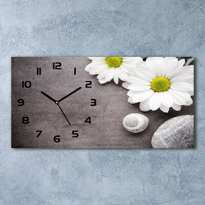 Horloge horizontale en verre Gerbera