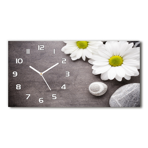 Horloge horizontale en verre Gerbera