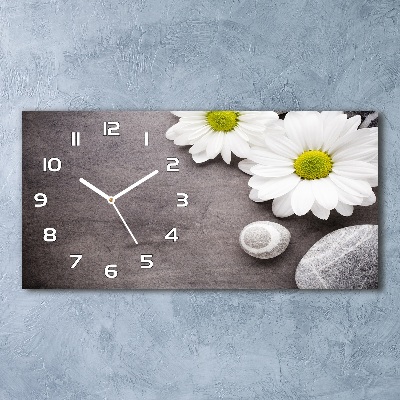 Horloge horizontale en verre Gerbera