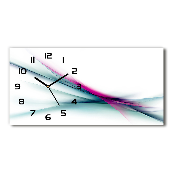 Horloge horizontale en verre Vagues abstraites