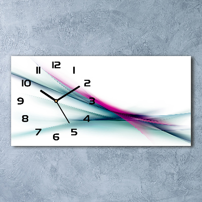 Horloge horizontale en verre Vagues abstraites