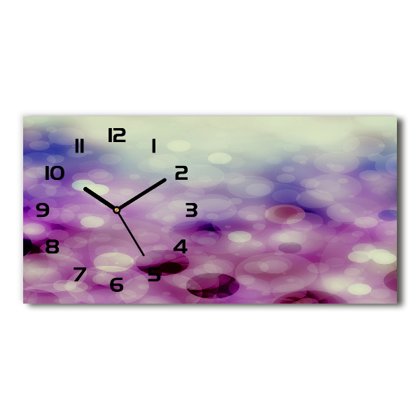 Horloge murale horizontale Cercles violets