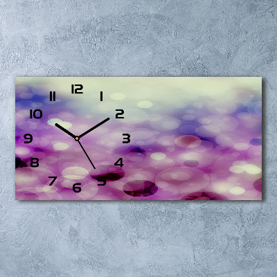 Horloge murale horizontale Cercles violets