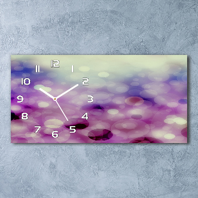 Horloge murale horizontale Cercles violets