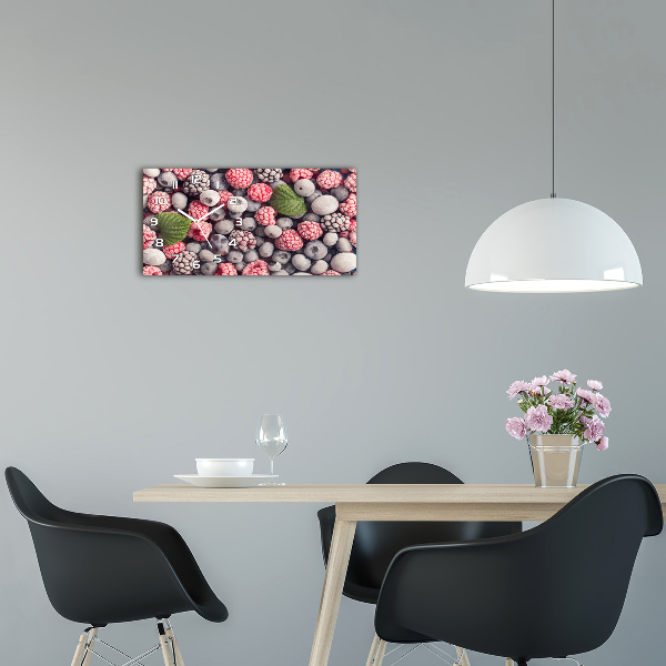 Horloge horizontale en verre Fruits des bois surgelés