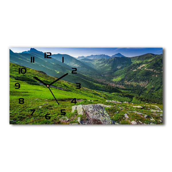 Horloge murale horizontale Aube dans les montagnes