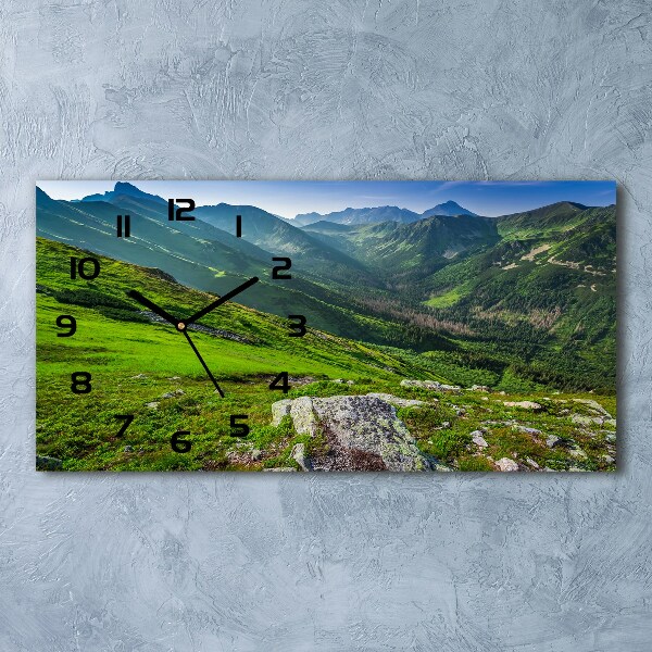 Horloge murale horizontale Aube dans les montagnes