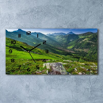 Horloge murale horizontale Aube dans les montagnes