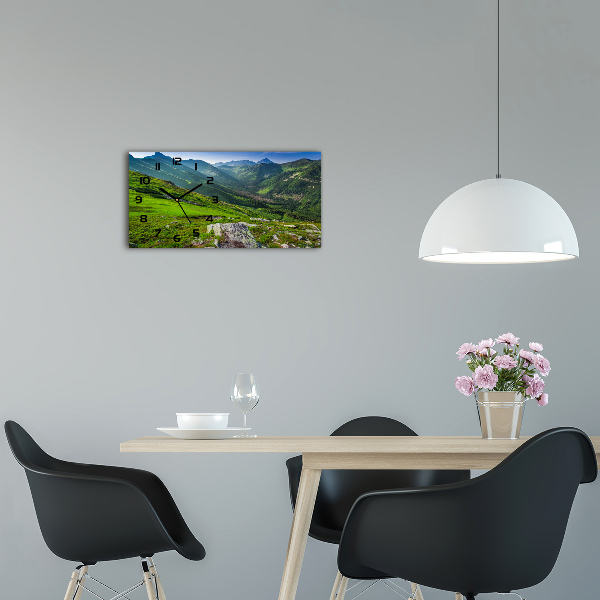 Horloge murale horizontale Aube dans les montagnes