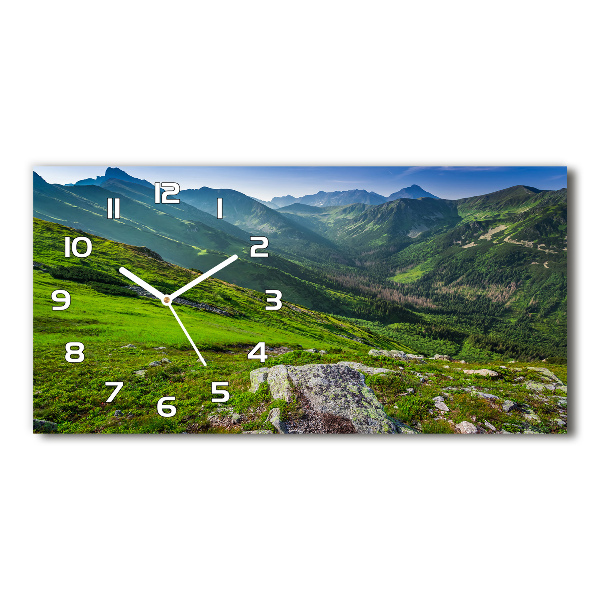 Horloge murale horizontale Aube dans les montagnes