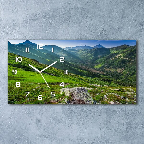 Horloge murale horizontale Aube dans les montagnes