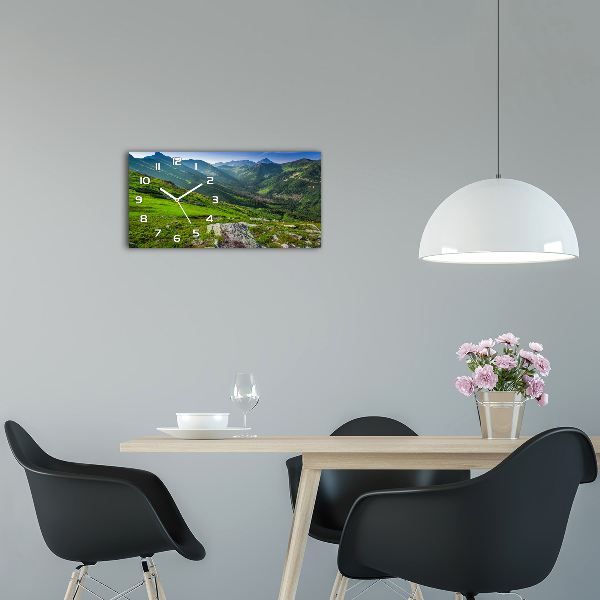 Horloge murale horizontale Aube dans les montagnes
