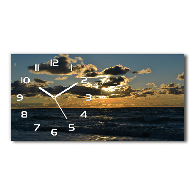 Horloge rectangulaire horizontale Coucher de soleil sur la mer