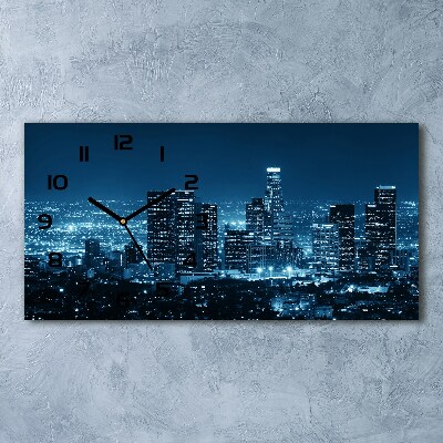 Horloge rectangulaire horizontale Los Angeles la nuit