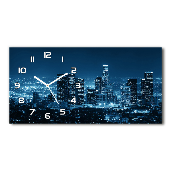 Horloge rectangulaire horizontale Los Angeles la nuit