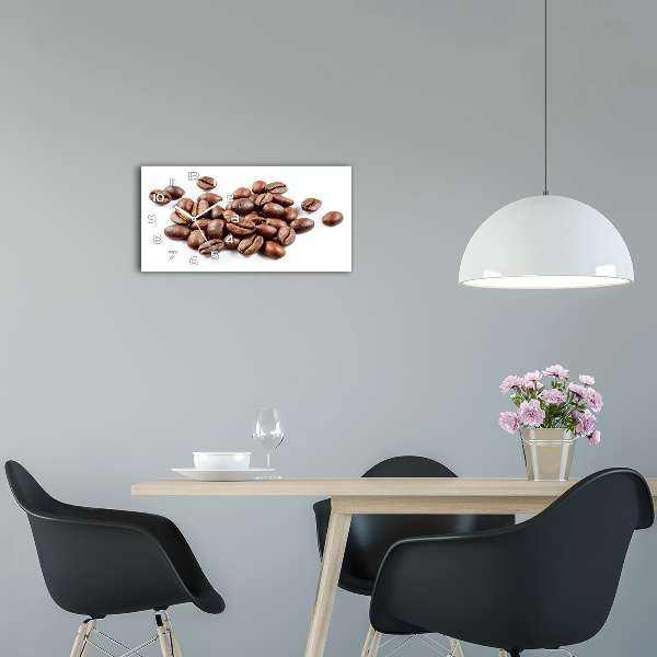 Horloge rectangulaire horizontale Grains de café