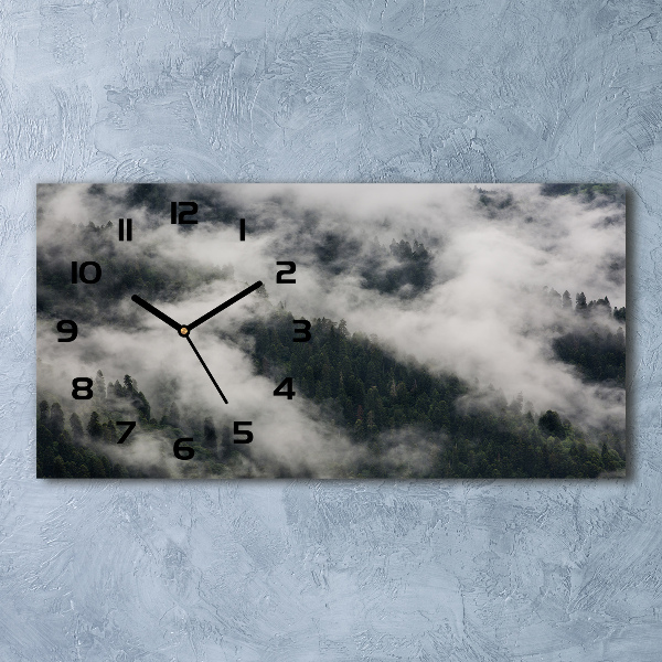 Horloge rectangulaire horizontale Brume sur la forêt