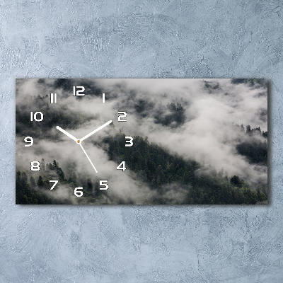 Horloge rectangulaire horizontale Brume sur la forêt