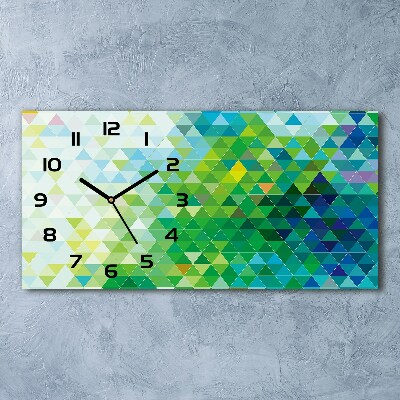 Horloge murale horizontale Triangles abstraits